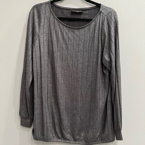LANE BRYANT Silver Gray Metallic Tunic Top - EUC!